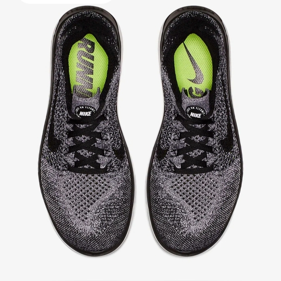 Nike Free Rn Flyknit 2018 White Black Running Shoes Men's 942838-101 Size 10 - Picture 4 of 12